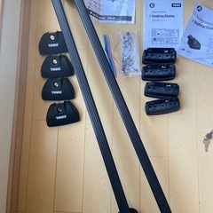 【車引取限定・格安】美品 THULE スーリー ルーフキャリア＆スキー/スノボ用一式（箱・説明書・鍵あり）の画像