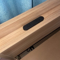 LOWYA ダブルベッドフレーム 木目 コンセント付き 収納スペースありの画像