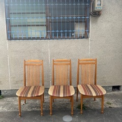 【🪑 ジャパン・ビンテージ 河畑家具 スピンドルチェア 3脚セット】 の画像