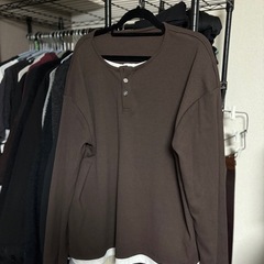 2wayフェイクレイヤードヘンリーネックショートTシャツ の画像