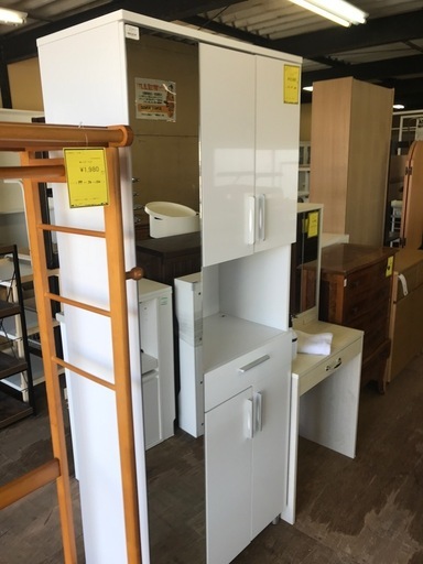 ジャングルジャングル貝塚店　シューズボックス　靴箱　ホワイト　ミラー付き　貝塚市　二色浜　リサイクルショップ