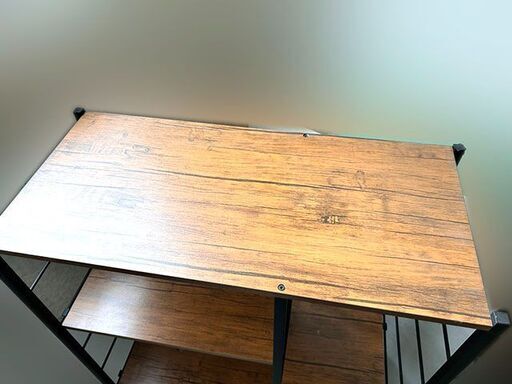 【自社配送は札幌市内限定】◆美品 木製棚シェルフ 幅880mm×奥行400mm×高さ1820mm キャスター付き/ 棚板変更可能◆倉庫保管品