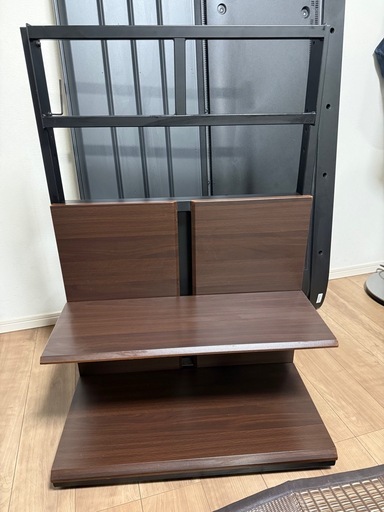【中古美品】ハヤミ壁寄せスタンド KF-670 〜77V型対応　木目調　