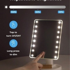 鏡　照明　メイクアップミラー　卓上の画像