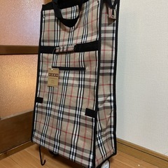 【未使用品‼️】バーバリー柄　キャリーカート　買い物　　キャスター折りたたみショッピングカートの画像