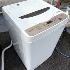 札幌市内配送可 22年製 SHARP シャープ 6kg 全自動洗濯機 ES-GE6F-T 動作良好の画像