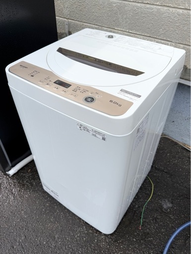 札幌市内配送可 22年製 SHARP シャープ 6kg 全自動洗濯機 ES-GE6F-T 動作良好