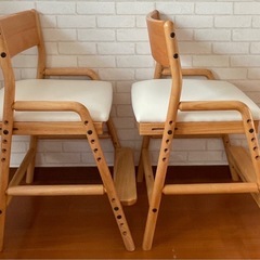 ISSEIKI 一生紀　フィオーレ 学習チェア 2脚セット 高さ調整 キッズチェア 木製の画像