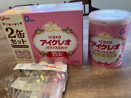 粉ミルク　アイクレオ3缶ほか