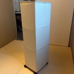 3段分別ゴミ箱（ダストボックス）キャスター付き・ホワイトの画像