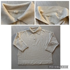 クリーコンフォルト M スキッパーニット ボタン無し アイボリー 長袖 襟付きの画像