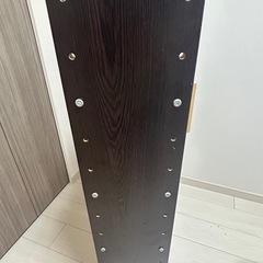 【取引終了】シンプルな棚 5段 高さ調整可 左右の縦(ウッド木黒)  棚部分(白の金属)の画像
