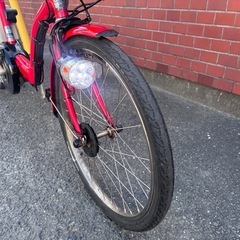 Panasonic赤い電動アシスト自転車 シティタイプ 前バスケット付きの画像