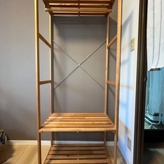 【ニトリ】木製 衣装掛けラックの画像