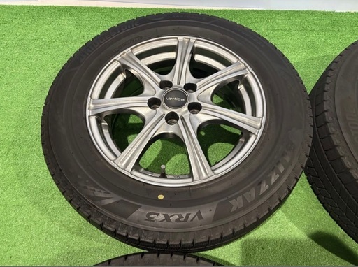 スタッドレスタイヤ＆アルミホイール 4本セット 195/65R15 21年製 バーチカル 15インチ 6J 114.3 5H バリ溝 ブリザック VRX3 1597