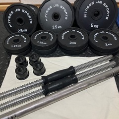 重量可変式ダンベル＋折り畳み可ベンチ台の画像