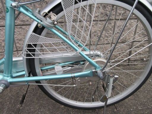中古】ブリヂストンエコホームECOHOME自転車軽快車ブルー変速なし24型