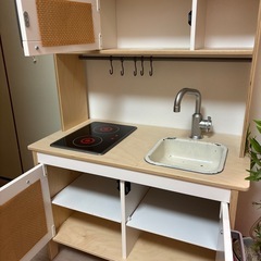 【オシャレなリメイク品】IKEA おままごとキッチン DUKTIG（完成品）の画像