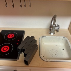 【オシャレなリメイク品】IKEA おままごとキッチン DUKTIG（完成品）の画像