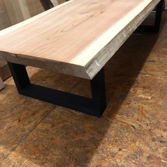 大特価 無垢 一枚板ダイニングローテーブル 近場お届け無料の画像