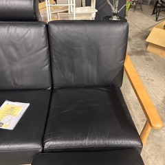 極美品レザーソファ3人掛けの画像
