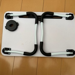【ジャンク品】ドリンクホルダー&タブレット立て付き　折りたたみ机の画像