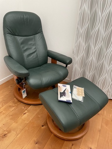 Ekornes エコーネス/本革/ストレスレスチェア/オットマン付き　 