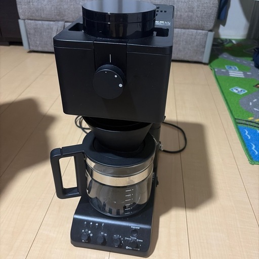 【美品】TWINBIRD(ツインバード) コーヒーメーカー 全自動 ミル付き 日本製 6杯用 臼式 豆から 蒸らし 湯温調節 