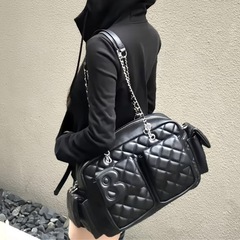 iamond型 レトロ マルチポケット シングルショルダー クロスボディ バイクバッグ 大容量 通勤用 ハンドバッグの画像