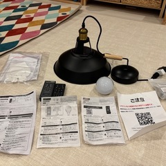 ベントータのペンダントライト、LED電球、リモコンの画像