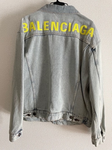 BALENCIAGA バックロゴ デニムジャケット ライトブルー