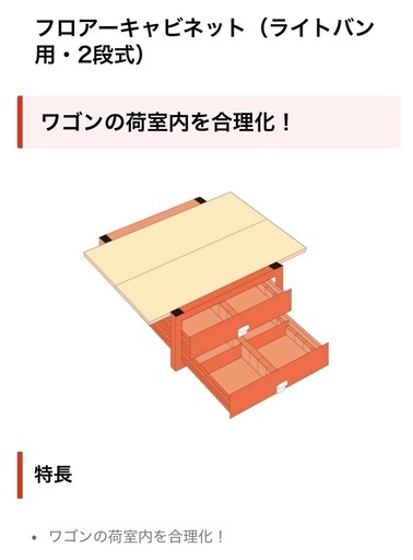 車搭載用収納システムフロアーキャビネット（東京都内お届け可能）