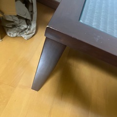 a.flat ラタンガラステーブル ダークブラウンの画像