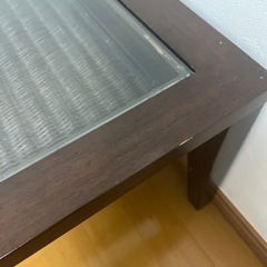 a.flat ラタンガラステーブル ダークブラウンの画像
