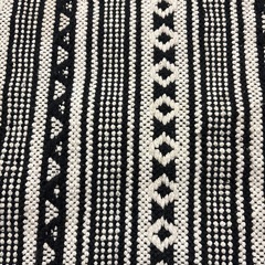 インド綿　キッチンマット　ラグ　白黒の画像