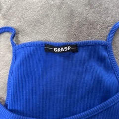 GRASP レディース　リブ編みキャミソール　ブルー　Mの画像
