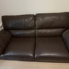 3人用本革ソファ (ウォール3KD 革C1DBR) ニトリの画像
