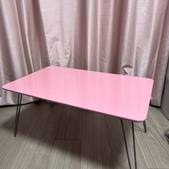 折りたたみ机　ピンクの画像