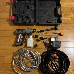 最終値下げ‼️ 高圧洗車　洗浄機+耐圧ホース+バケツの画像