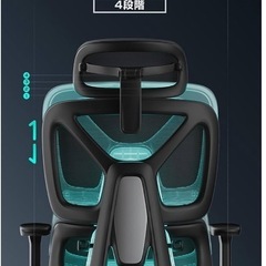オフィスチェア ランバーサポート背もたれ上下調節 座面前後調節 ヘッドレスト付の画像