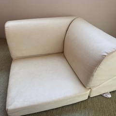 ローソファ　レザー調　ホワイトの画像