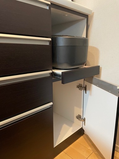 【横浜市磯子区】ニトリ 食器棚 キッチンボード 美品　幅150cm ダークブラウン