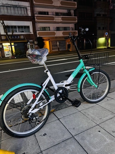 ※決まりました※　折りたたみ自転車。美品。6段変速付き。新品充電式ライトプレゼントします。防犯登録も込みの価格です