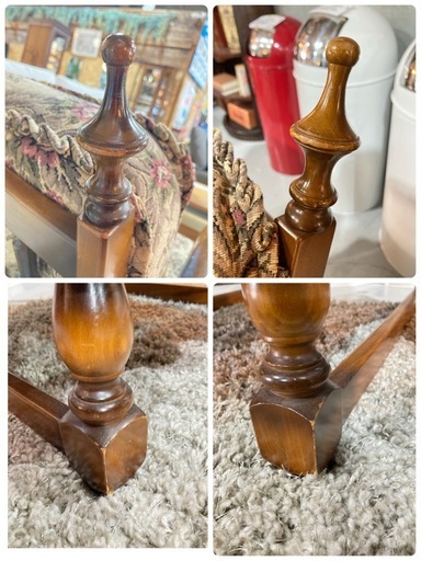 K13②★オールドカリモク★1人掛けソファ シングル コロニアルシリーズ 70's〜80's ジャガード 木製フレーム ヴィンテージ K13②☆オールドカリモク☆1人掛けソファ シングル コロニアルシリーズ