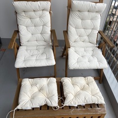 屋外用チェア　テーブルセット　屋外用　リクライニングの画像