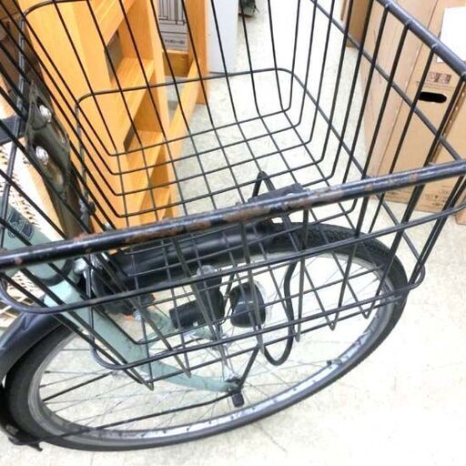 自転車 26インチ グリーン系 ライト付き ベル付き 鍵付き 変速無し かご付き ママチャリ Classical グリーン 緑 シティ