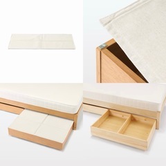 【３月末まで】無印良品　パイン材　すのこベッド　シングル　引き出し2個セットの画像