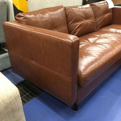 ★リユースのサカイ横浜南店★YM1943  3人掛けソファ　オットマン付き ブラウン W164×D70×H65 クリーニング済み