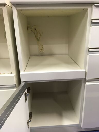 ★リユースのサカイ横浜南店★YM1944 松田家具 レンジボード ホワイト W98×D49×H205 クリーニング済み