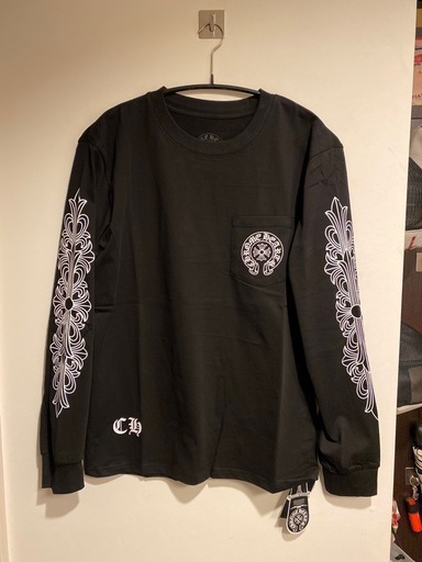 新品 CHロングTシャツ 長袖　カットソー Los Angeles ブラック　Ｌサイズ　ノーブランド品
